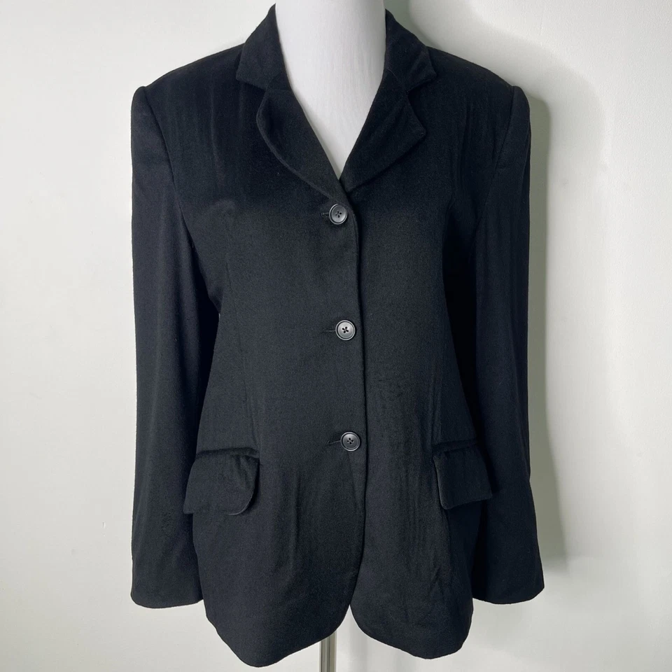 Ing Loro Piana Women's Black 3 Button Front Blazer Size Large - Image 1 of 4
