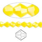 1 Std(67) Opaque Yellow 6Mm 16 Facets Bicone Glass Beads *