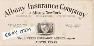 1910 TINTENLÖSCHER WILLIAM J FREES INSURANCE AUSTIN TEXAS - Bild 1 von 1