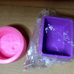 New Sun And Tree Silicone Soap molds.1 Round, 1 Square - Picture 1 of 7