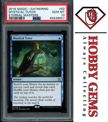 MYSTICAL TUTOR PSA 10 2016 Eternal Masters Rare 62 MTG - Image 1 of 2