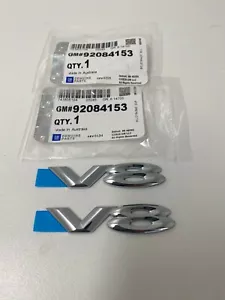Holden Genuine VY VZ Commodore Front Guard " V8 Badge Pair " 92084153 " - Picture 1 of 1