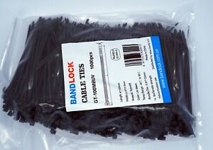1000 PACK 4 inch Cable Ties Black Nylon Wire Strap 18lbs Plastic Zip Ties 