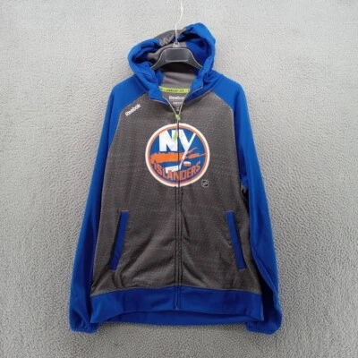 Chaqueta NY Islanders Para Hombre Mediana Azul Gris Reebok Center Ice Cremallera Polar Sudadera con Capucha Foto 1 de 4