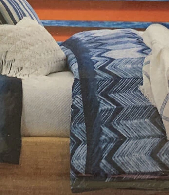 "Funda nórdica Ralph Lauren St Jean Farrin King azul Chevron 108"" X 96"" nueva" Foto 1 de 4