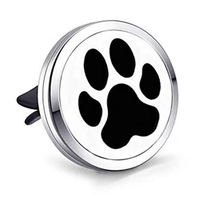 Dog Lovers Paw print Gift - Pawprint Car Vent Clip Essential Oil Diffuser - Picture 1 of 8