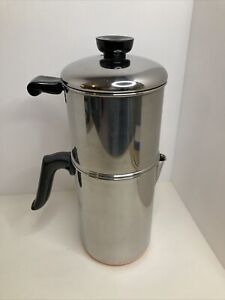Vintage 1940’s REVERE WARE Drip-O-Lator 8 Cup Coffee Pot Copper Clad Bottom