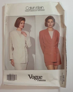 Vogue 2919 Sewing Pattern Calvin Klein Double Breasted Jacket Szs 14-18 VTG 1992 - Picture 1 of 6