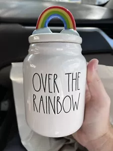 RAE DUNN LL “OVER THE RAINBOW” Medium Canister - Picture 1 of 5
