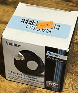 Vivitar .43x Wide Angle .55mm Lens - VIV-55W - Includes Carrying Pouch & Caps - Picture 1 of 7