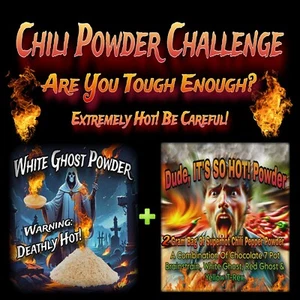 Chili Powder Challenge - White Ghost Powder + Dude Powder (2 Grams Of Each) - Picture 1 of 11