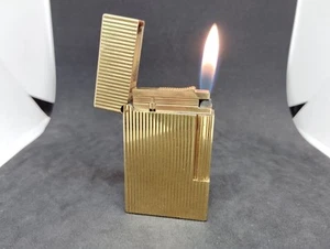 Vintage Dupont gas lighter Gold Stripe Line 2 Working Condition - Picture 1 of 8