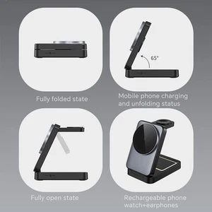 Station d'accueil Chargeur Magn��tique Portable 3 en 1 pour iPhone Casque Smartw - Photo 1 sur 13