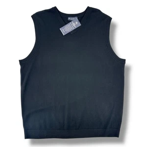Hart Schaffner Marx extrafeine Merinowolle Pullover Weste Herren Größe 2XT Tall schwarz - Bild 1 von 4