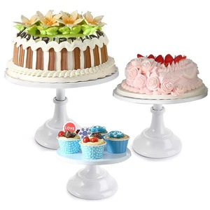 3 Pack Metal Cake Stands, 8/10/12 Inch Pillar Style Cupcake Display Stand Des... - Picture 1 of 9