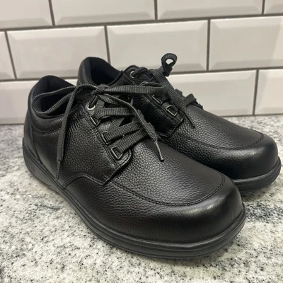 Zapatos ortopédicos para diabéticos Orthofeet Jackson Square 10.5 2E anchos negros para hombre Foto 1 de 4