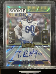 TYLER DAVIS 2024 CONTENDERS ROOKIE BIGLIETTO APERTURA KICK OFF RC AUTO RAMS - Foto 1 di 1