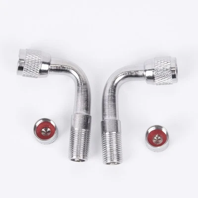 Motorcycle Bike Tyre Valve Extension Adapter 90 Degree Angle Tire Stem Extender - Image 1 of 4