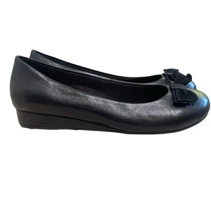 Ballerine Vionic Orthaheel fiocco donna taglia 11 pelle nera comode - Foto 1 di 9