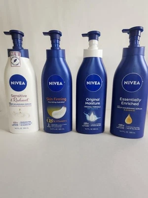 Mixed Lot of 4, Nivea Lotion and Serum 16.9 fl. oz. each, Body Moisturizer - Image 1 of 4