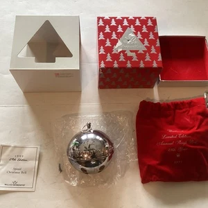 Wallace 1999 Christmas Sleigh Bell Silverplate Box & Pouch, Gently Used - Bild 1 von 8