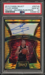 2019-20 Panini Select Tyler Herro Rookie Auto /35 Neon Orange Pulsar FOTL PSA 10 - Bild 1 von 4