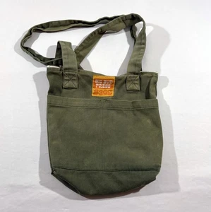 Big Bud Press Mini BAG Green Faded Cotton Canvas Zip Pocket Small Tote USA - Picture 1 of 7