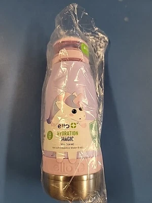 Botella de agua para niños Emma 14 oz aislada al vacío de acero inoxidable con pajita y B... Foto 1 de 3