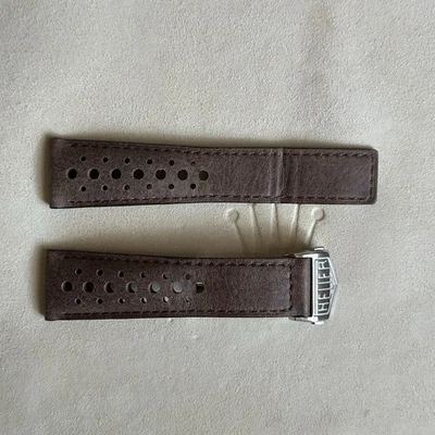 Authentic OEM 22mm Tag Heuer Leather Watch Strap &  Clasp Buckle - Image 1 of 4