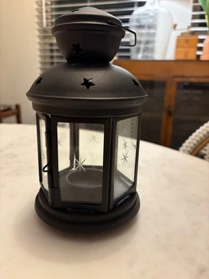 IKEA ROTERA Hanging Tealight Candle Holders Lantern Metal Star Black 8 1/4 NWT - Image 1 of 3