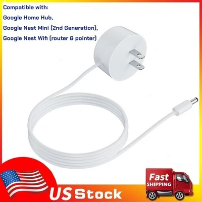Cable de alimentación adaptador de CA Google Home Nest Hub 14V 1.1A W18-015N1A G1015-US Foto 1 de 4