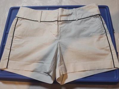Pantalones cortos para mujer Ann Taylor City blancos negros talla 8 algodón/spandex Foto 1 de 4