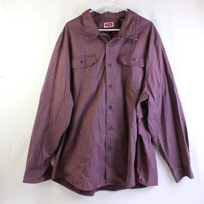 Camisa De Manga Larga Burgundy Wrangler Para Hombre Talla 3XL - Imagen 1 de 4