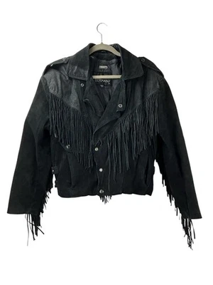 Винтажный Berman's кожи бахрома куртка женщин маленький Thinsulate3M изоляции полный молнии - Изображение 1 из 4