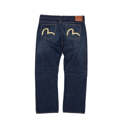 EVISU Genes #2000 Y2K Yellow Seagull Hand Painting Regular Fit Jeans Indigo 38R - Image 1 of 4