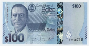 Belize 100 Dollars 1-2-2025 Pick 78.new UNC Uncirculated Banknote - Picture 1 of 2