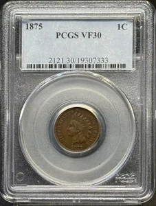 1875 Indian Head Cent PCGS VF-30 BN - Picture 1 of 2