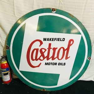 CASTROL WAKEFIELD Gasolina Porcelana Esmalte 30 Pulgadas Un Lado - Imagen 1 de 5