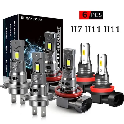 For Land Rover LR2 LR4 2010 2011 2012 2013 2014 2015 LED Headlight Fog Bulbs Kit - Image 1 of 4