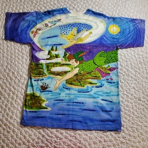 Vintage Disney JouJou Neverland Sequins Peter Pan Tinker Bell T- Shirt XL 1990 - Picture 1 of 11