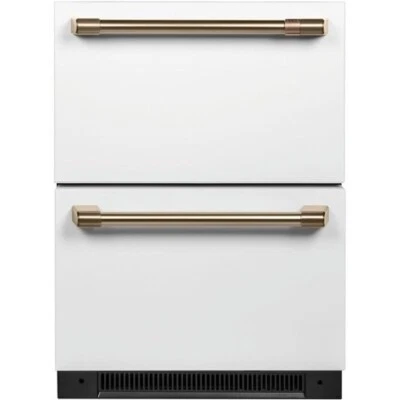 CAFE Café - 5.7 Cu. Ft. Built-In Dual-Drawer Refrigerator - Matte White