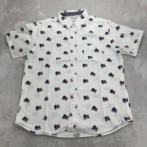 Free Planet Shirt Mens Extra Large XL White American Flag Graphic Short Sleeve - Picture 1 of 13