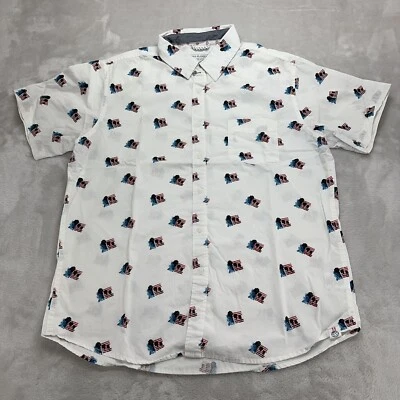 Free Planet Shirt Mens Extra Large XL White American Flag Graphic Short Sleeve - Image 1 of 4