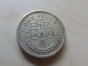 Gibraltar Castle and Key £1 One Pound Coin 1988 (myrefn8039B) - Picture 1 of 4