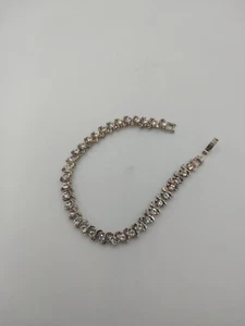 Vintage Bracelet W Crystals Estate Jewelry Pre-owned Signed BMNY Gold Plt 7inch - Picture 1 of 5