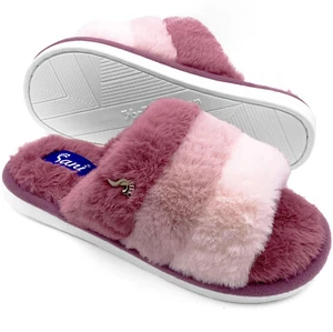 PANTOFOLE DONNA INVERNALI CIABATTE COMODE IN PELUCHE CHIUSE CALDE MORBIDE CASA - Foto 1 di 7