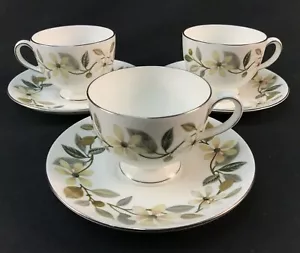 3 - Wedgwood Beaconsfield Leigh Shape Cup & Saucer Sets Green & Black Stamp - Picture 1 of 11