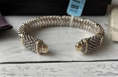Lagos 9mm 18K Solid Gold and Sterling Silver Cuff/Bangle Bracelet Sz M - NWT - Image 1 of 4