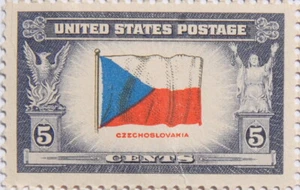 1943 Czechoslovakia 5 Cents US Postage Stamp World Overrun Countries Series - Picture 1 of 1