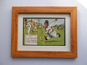 CRICKET PRINT COMICAL - HOW TO PLACE MEN IN THE FIELD  FRAMED - Picture 1 of 3